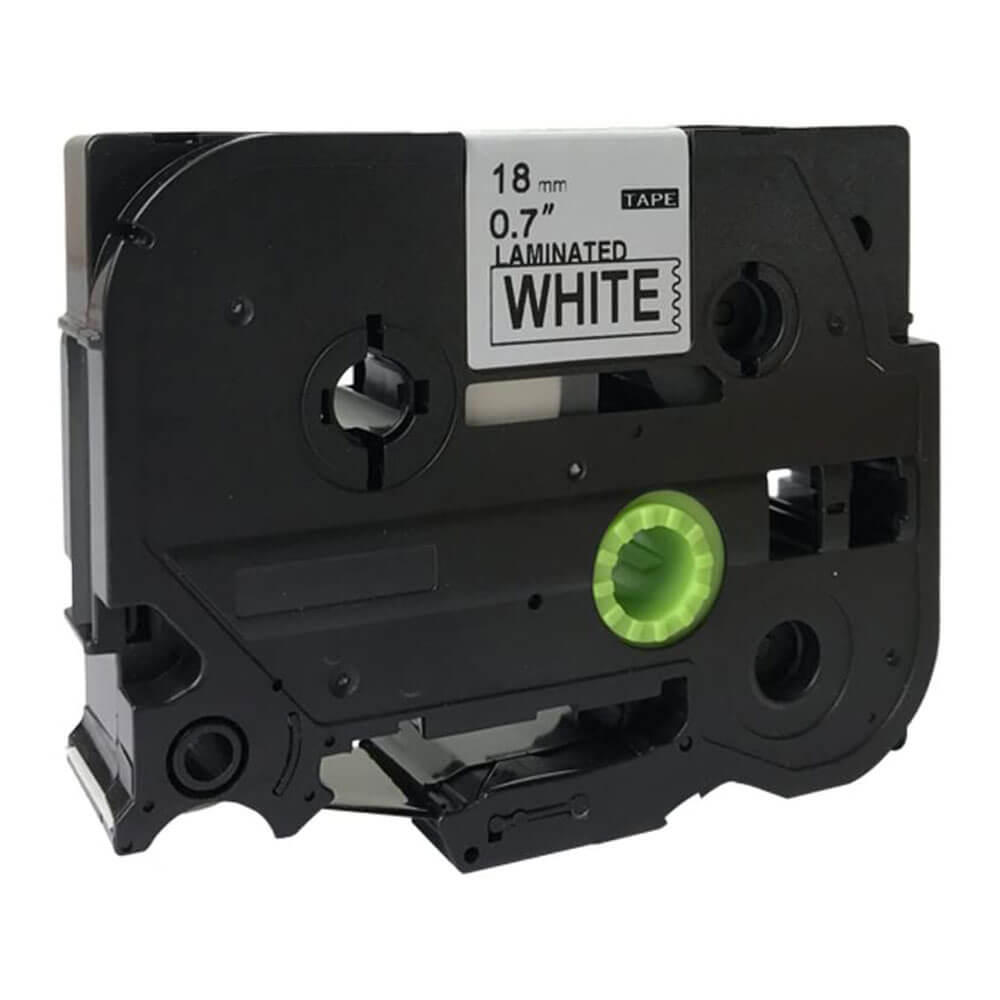 Étiquette de bande P-touch frère noir sur blanc (18 mmx8m)