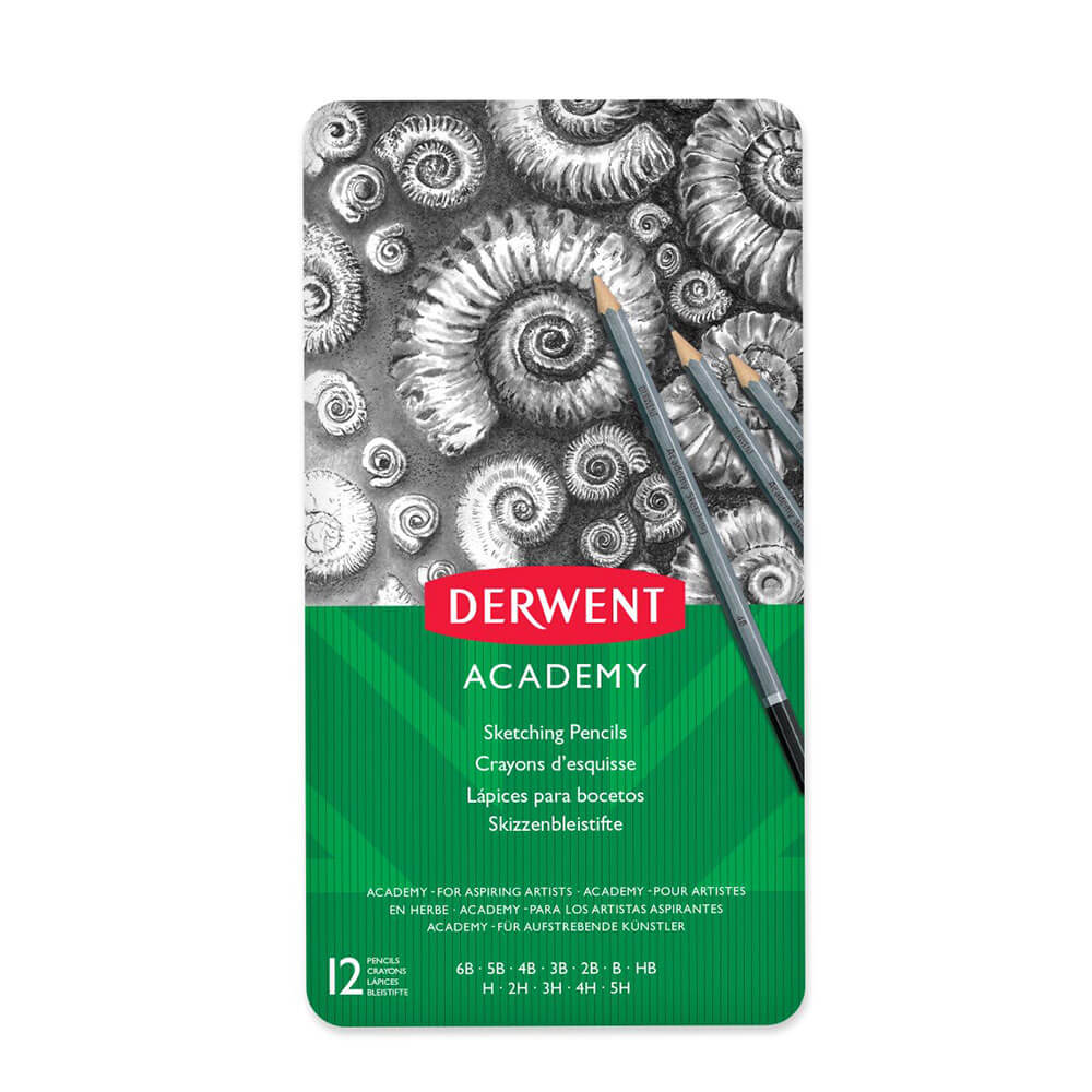 Derwent Academy Sketching Crayons (Tin de 12)