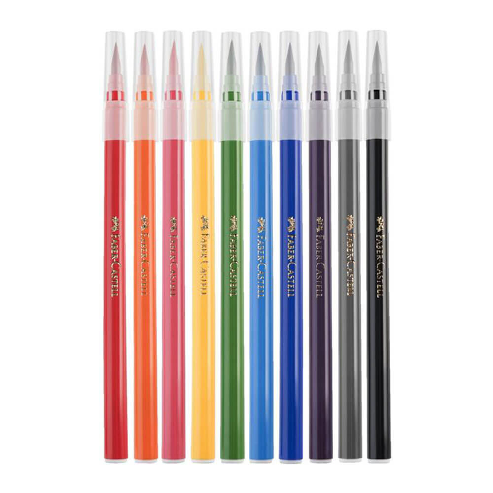 Marqueurs de calligraphie des pinceaux Faber-Castell Assorties (10pk)