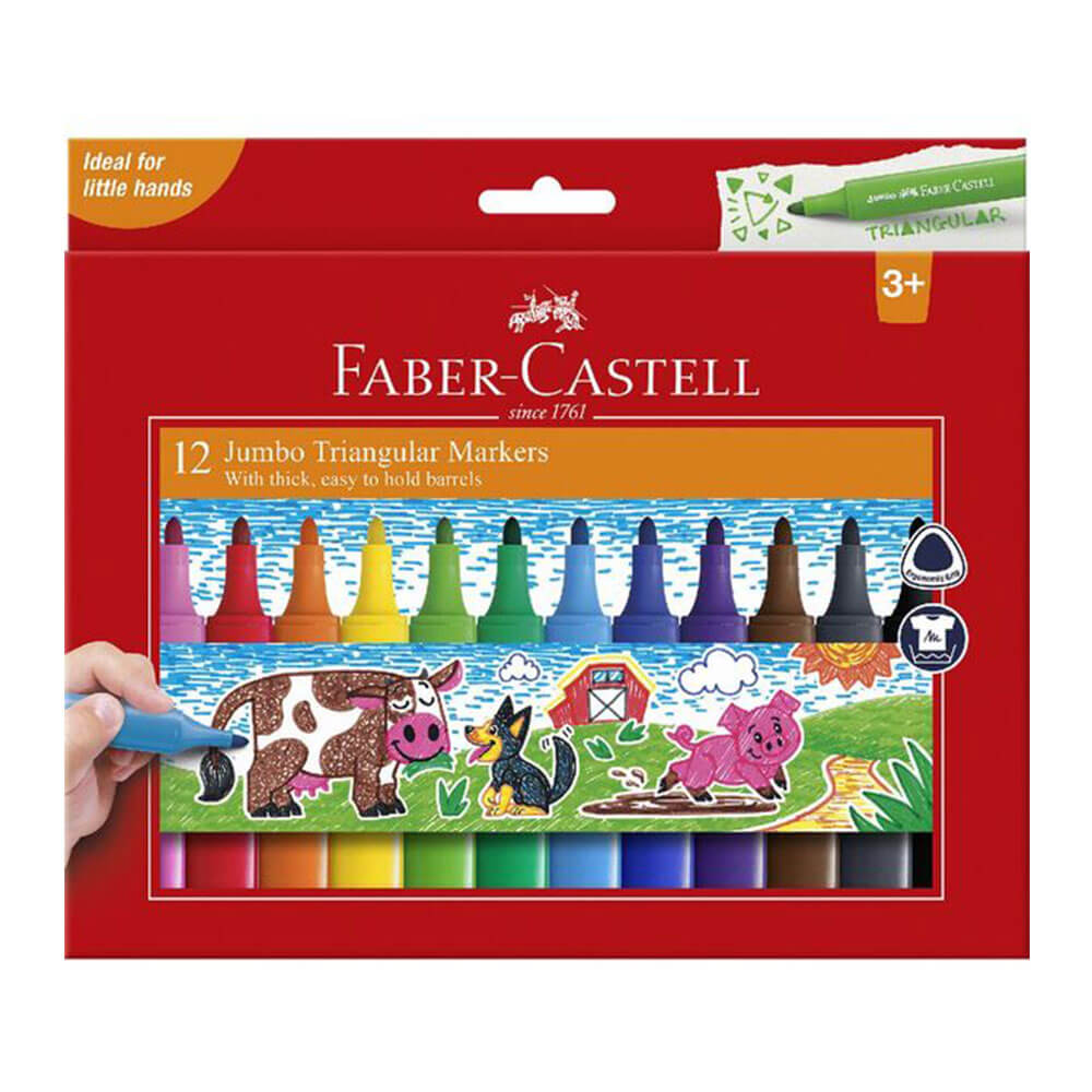 Marqueurs triangulaires Jumbo Faber-Castell (12pk)