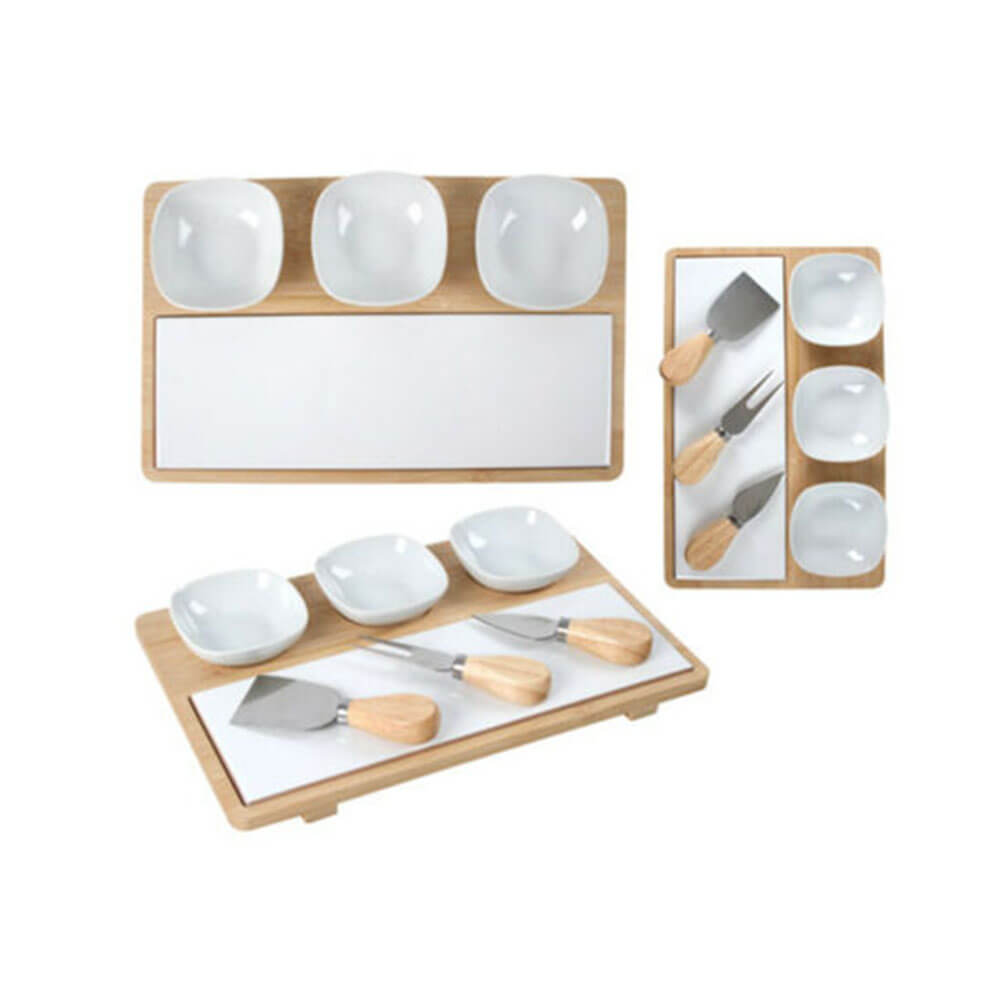 Bambou ACP avec ensemble de tapas de bols Cermaic (5pcs)