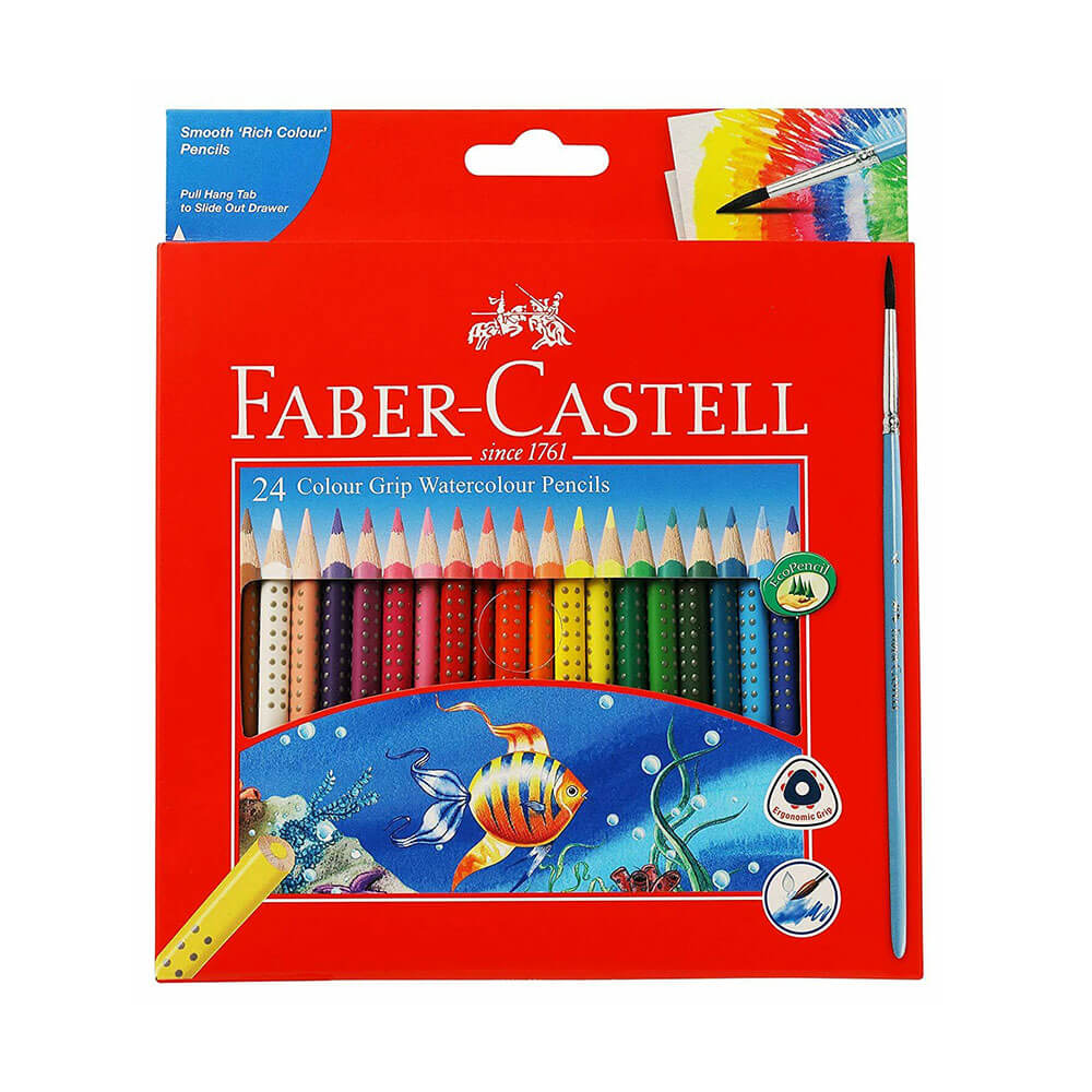 Faber-Castell Grip Watercolor Crayons avec pinceau (24pk)