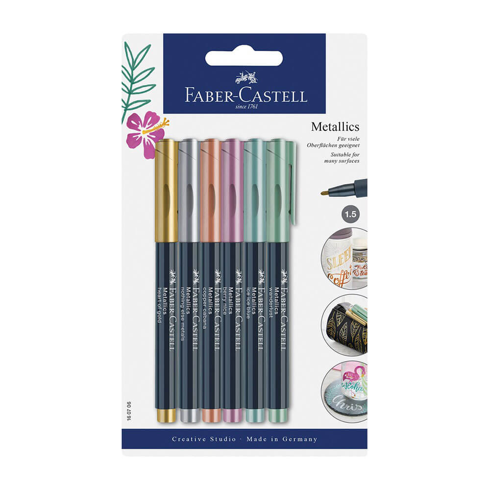 Marqueurs métalliques de Faber-Castell assortis (6pk)