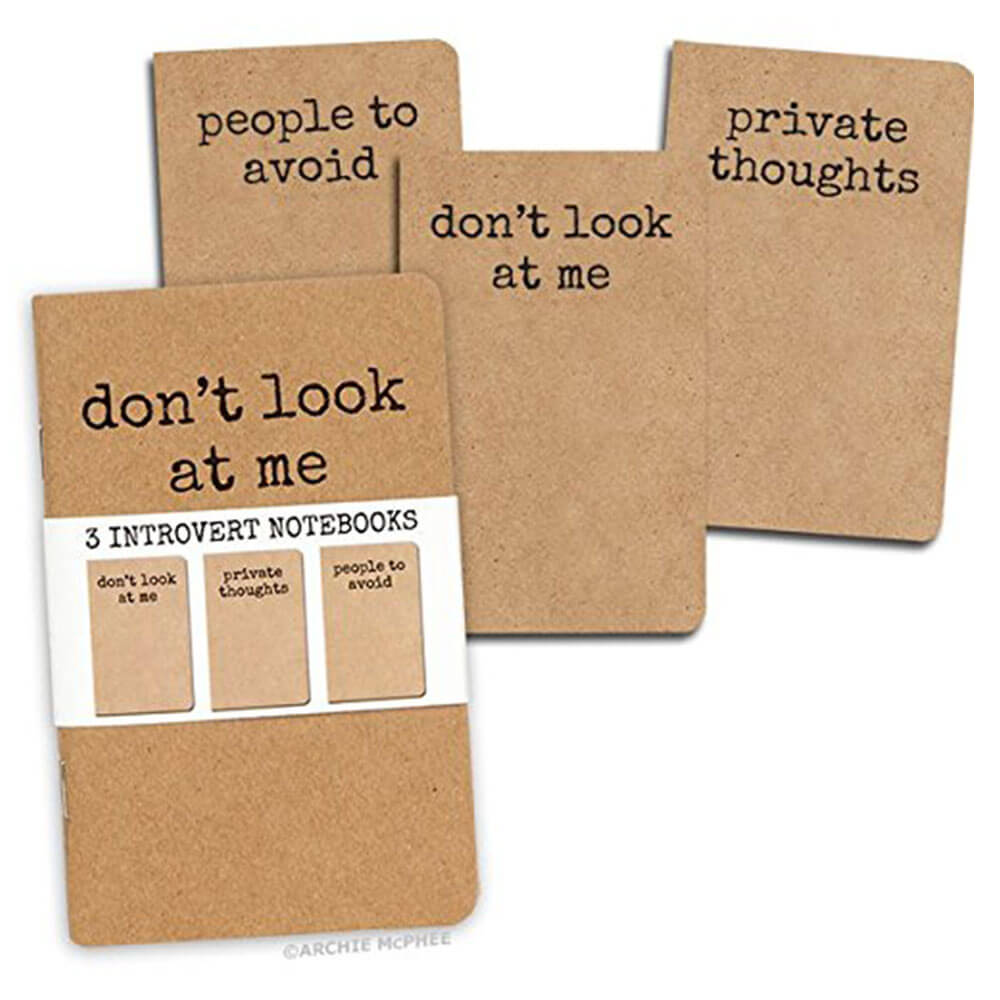 Archie McPhee Introvert Notebooks Set de 3
