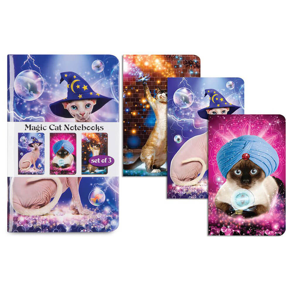 Archie McPhee Magic Cats Notebooks (ensemble de 3)