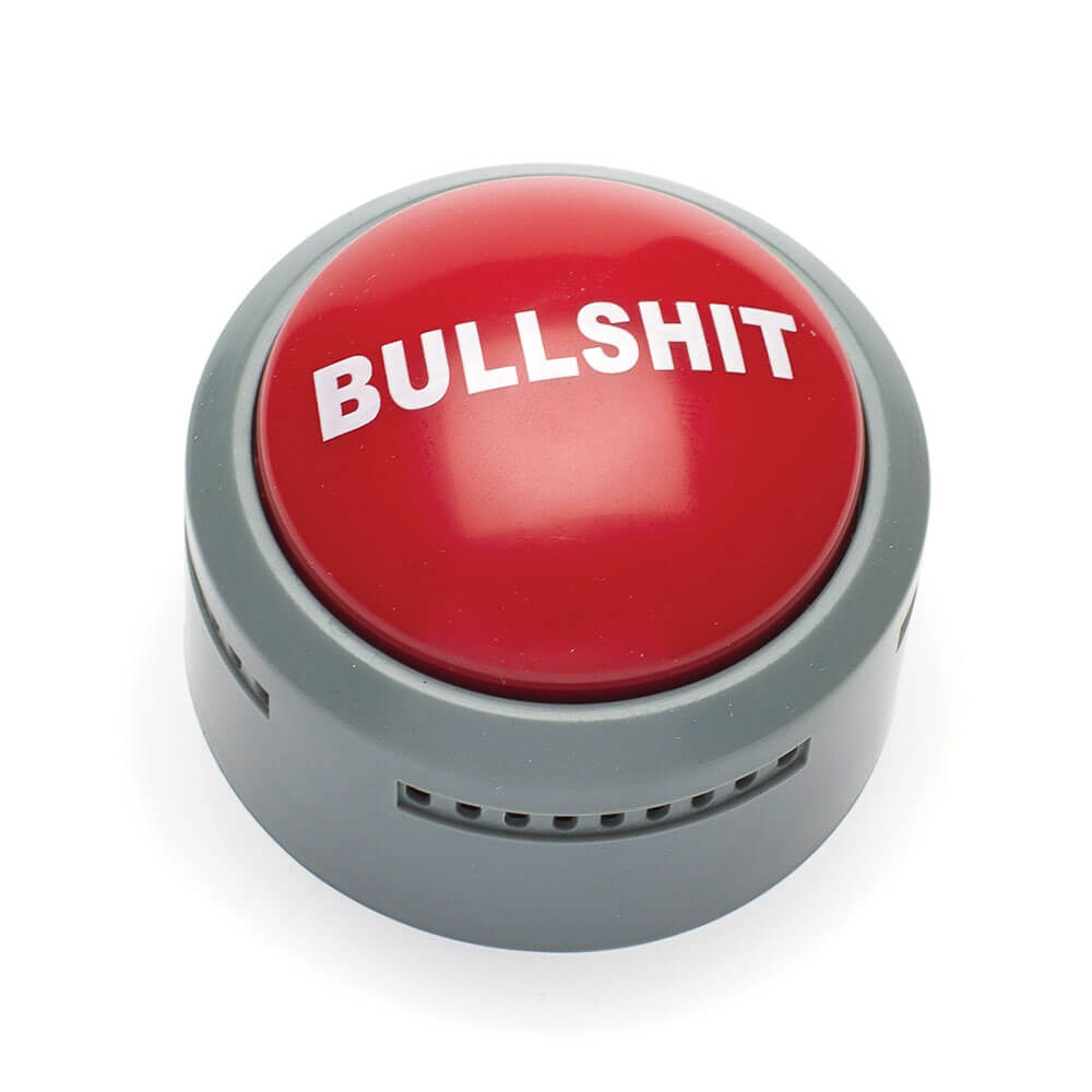 Jouet de sécurité de bouton de conneries Funtime Bullshit