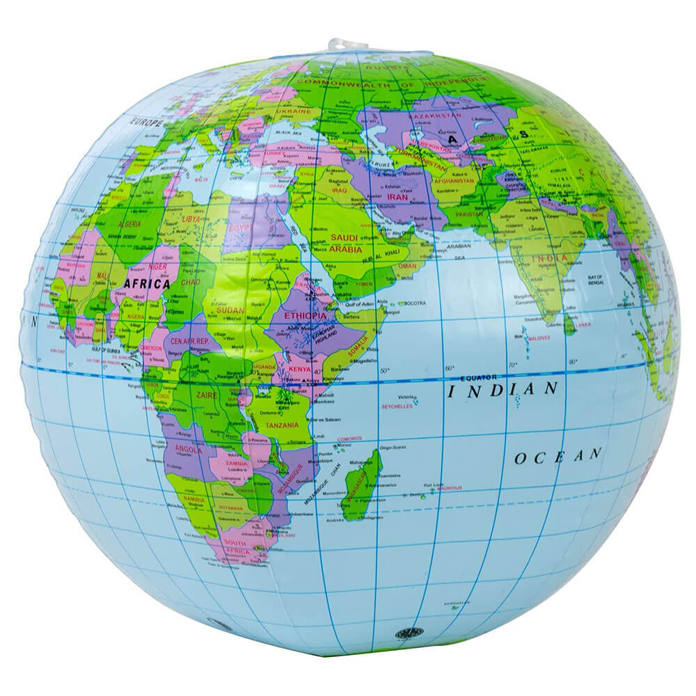 Globe gonflable détaillé du temps amusant
